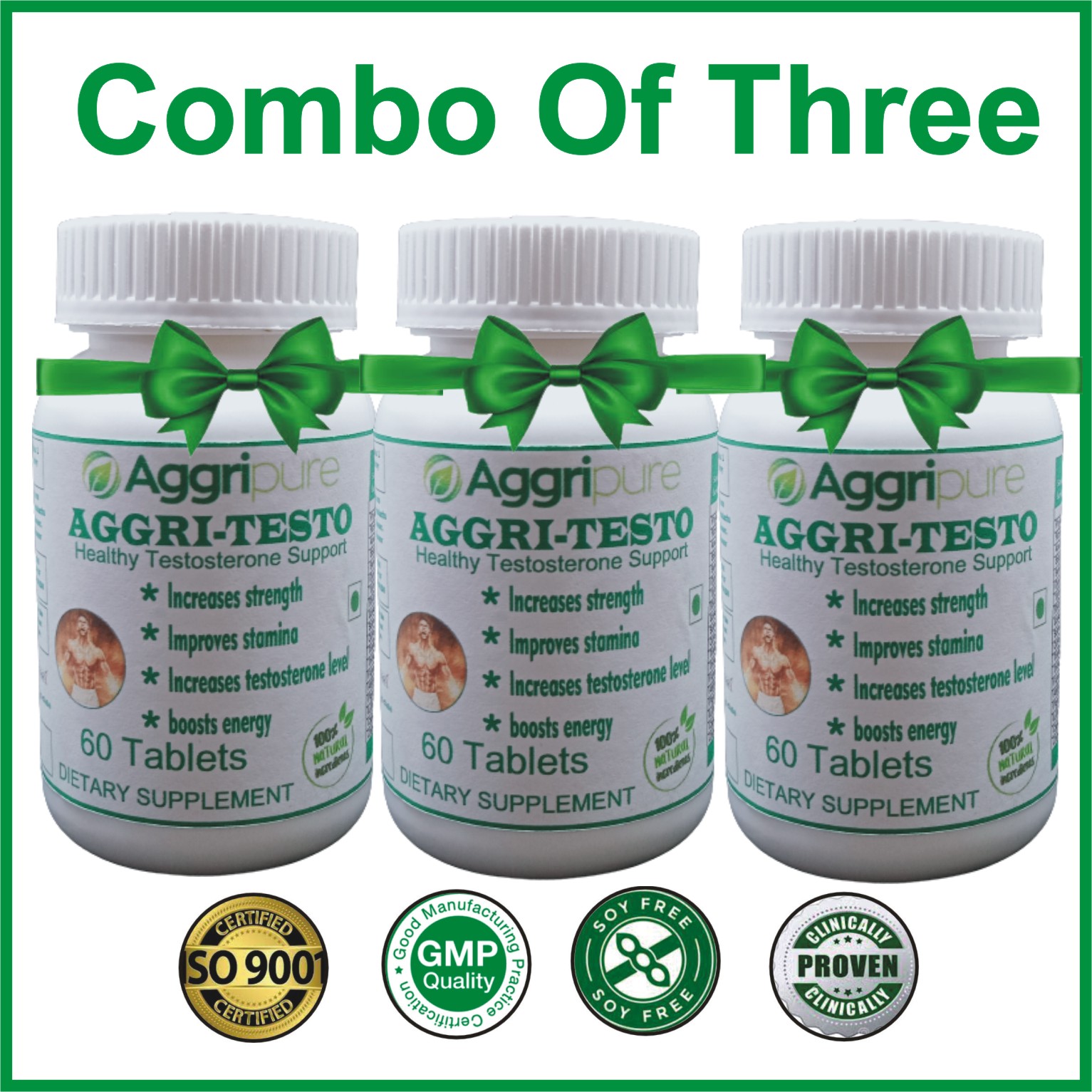 Sex time increase medicine for male Aggri-Testo Combo of 3 | Sex timing increase tablets 1000 Mg |